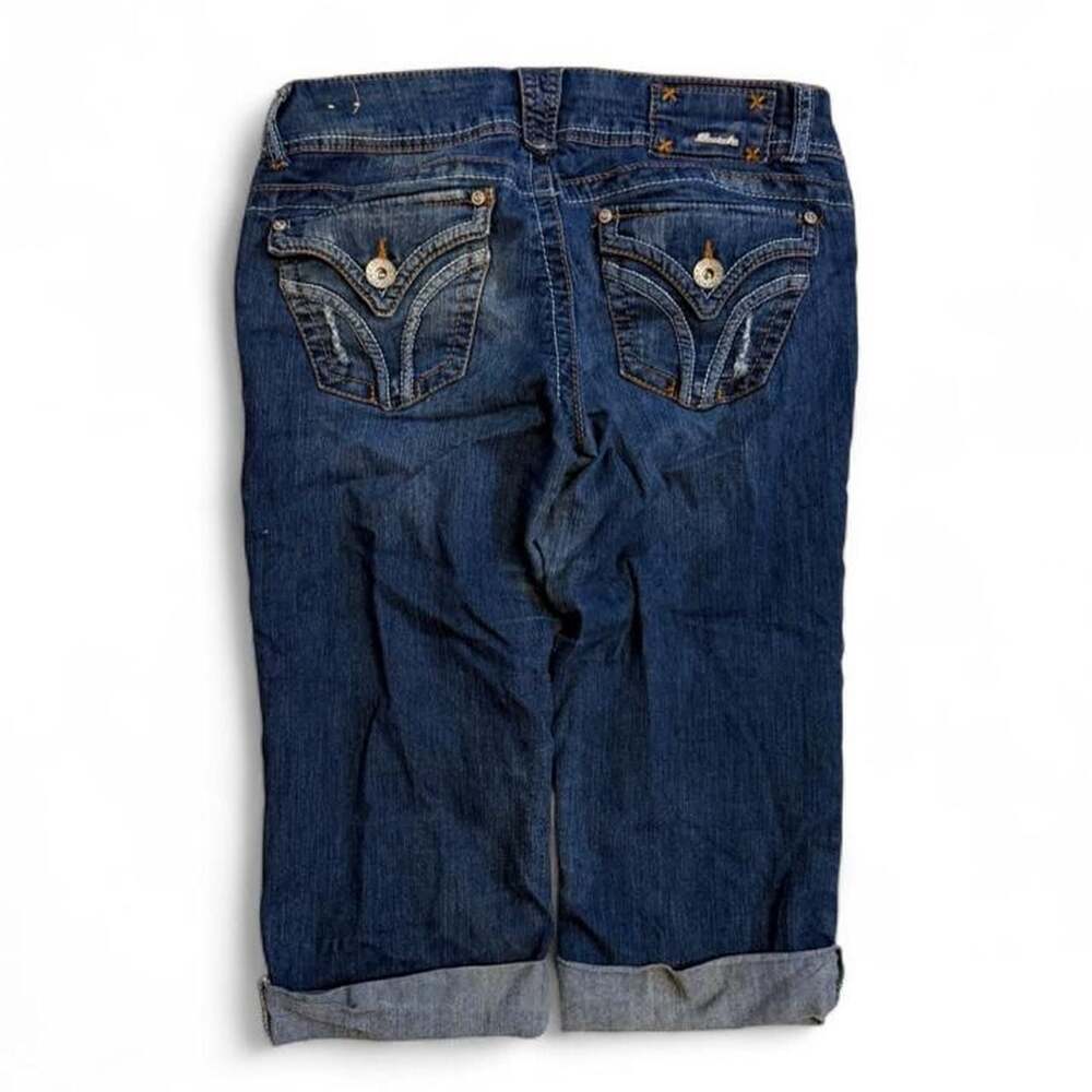 Vintage Y2K Rewind Dark Wash Low Rise Capri Jeans